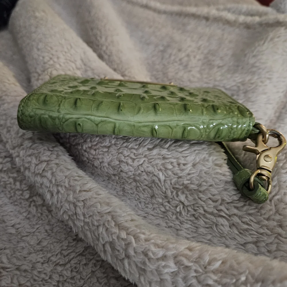 Brahmin Green Croc-Embossed Wristlet - Picture 8 of 16
